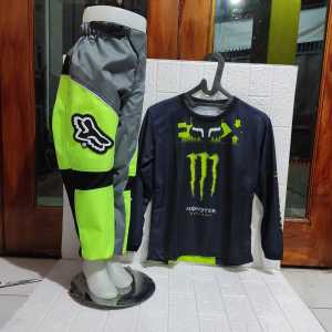 jersy cross anak - jerset trail anak kids - baju cross anak printing - kualitas premium - ORANGE