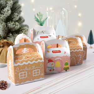 6/12pcs Christmas Gift Box Candy Cookie boxes Gift Packaging supplies Merry Christmas Party Decoration Navidad New Year 2025