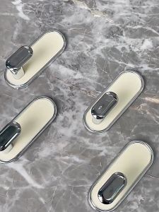 6pcs Elegant Stainless Steel Multi-Purpose Hooks Waterproof Long Round Edges Gold/Silver/Cream for Bathroom Bedroom Living Room