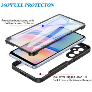 [ 360° Double Side ] Full Protection Phone Case for Samsung Galaxy A17 A07 A56 5G A36 A26 A16 LTE A06 4G A55 A35 A25 A15 A05 A05s Front + Back Screen Protector Cover Casing