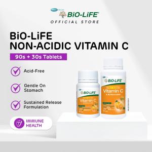 BiO-LiFE Non-Acidic Vitamin C & Bioflavonoids 90 tablets + 30 tablets (EXPIRY DATE AUGUST 2027)