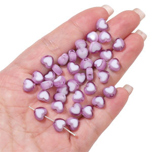 ลูกปัดรูปหัวใจแฟนซี 8 มม. 30ชิ้น ลูกปัดเว้น สำหรับการทำเครื่องประดับต่างๆ หูสร้อย คอแบบทำมือ