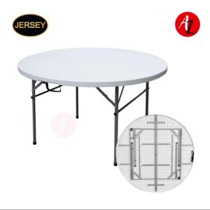 Portable Round Dining Wedding Banquet Foldable Plastic Round Table For Event Party Diameter:122CM Height: 74CM