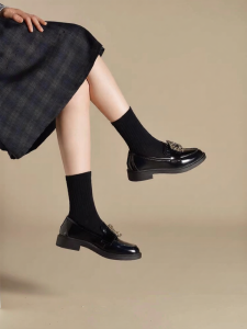 Reemoor | Thick Heel High Platform Loafers Slip On Shoes