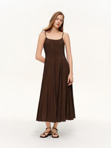 DUSHU | Carving Detail Slimming Spaghetti Strap Dress