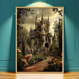 Kayou | New Arrival Number Oil Painting Magical Castle Kit Unframed Canvas Painting By Numbers DIY Handmade Artwork Wall for House Decor