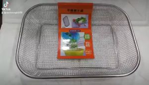 hỏa tốc 2h Rổ đựng rau củ dạng lưới inox 304 có để chắc chắn kích thước 30x22x7cm chuyên dùng đựng rau củ