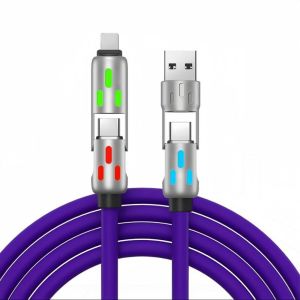 4-IN-1 240W USB Type C To USB C Cable PD Fast Charger Wire For iPhone 16 Pro Max 15 iPad Xiaomi Samsung Tablet 2M Data Cord