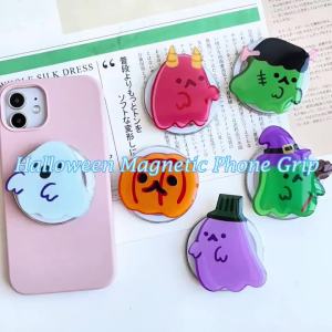INS Cute Funny Halloween Ghost Magnetic Holder Griptok Phone Stand Holder Support For iPhone For iPad Magsafe Smart Tok