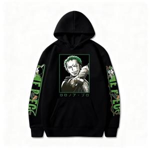 Bandai | One Piece Zoro Anime Hoodie Men Women Cotton Pullover Casual Top Streetwear Cosplay Jacket Graphic Sweatshirt 2026 Autumn Winter