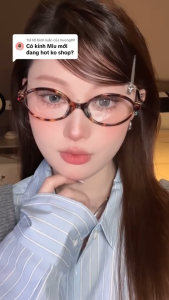 Gọng Kính Oval Tròn Nữ Loại 1 Diva Luxury Thời Trang Y2K Da Beo Kính Giả Cận Kính Cận Cao Cấp