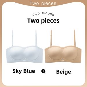 Backless Strapless Petite Chest Gathering Summer Breathable Anti-slip Invisible Bra