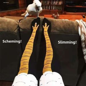 Chicken Feet Socks Female Online Influencer Funny Chicken Feet Socks Ostrich Knee High over-the-Knee Socks Chicken Leg Socks Fitness Calf Socks Tide Fall and Winter