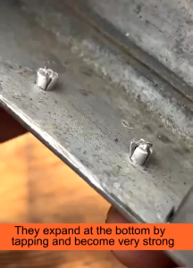 100Pcs Drive Expansion Nails Head Aluminum Alloy Expansion Rivets Hammer Drives Expanded Rivet Round-Headed Aluminum Core Rivets  Knock Type Screws Nails Home Furniture Screw Fastener