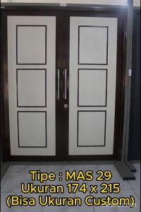 MAHOTTAMA - Pintu Kamar Mandi / Tidur Rumah Utama Aluminium 174 x 215cm Rumah 1 Set Kusen Kunci Handle Engsel Bisa Custom Ukuran Geser / Sliding Door - MAS29