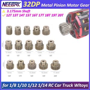 NEEBRC 32DP 3.175mm Shaft Metal Pinion Motor Gear 12T 13T 14T 15T 16T 17T 18T 19T 20T for 1/8 1/10 RC Car Wltoys Traxxas Tamiya