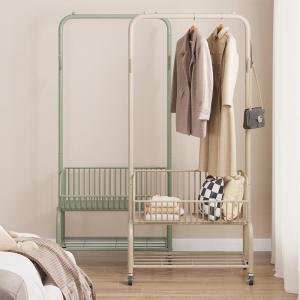 Portable Free-standing Clothes Rack for Bedroom Dormitory Female Clothing Store Display Rod Coat Hanger Closet Organizer
