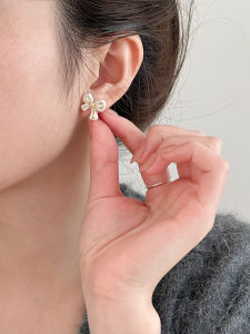 Elegant Butterfly Knot S925 Sterling Silver Needle Stud Earrings Womens Fashion Jewelry Unique High-Quality Ear Jewelry