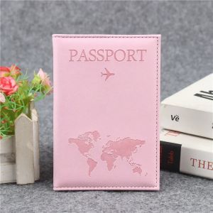 Bao Da Hộ Chiếu PU In Bản Đồ Thế Giới Hộp Đựng Đồ Du Lịch Dành Cho Nam & Nữ Có Ngăn Đựng Thẻ Bảo Vệ Giấy Tờ Tùy Thân Phụ Kiện Du Lịch