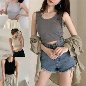 Áo croptop sát nách áo croptop dáng ngắn nữ chất cotoon co giản