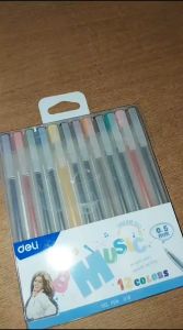 Deli Color Gel Pen isi 12 Warna - G19 / Pulpen Gel (1 SET)