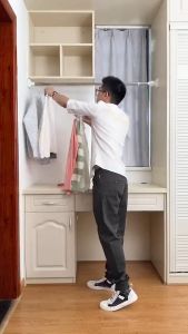 Telescopic Clothing Rod Punch-free Adjustable Shower Curtain Rod Clothes Drying Rod load bearing 150kg Extendable Clothes Hanger Rod