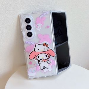 Sanrio | Ốp Điện Thoại Hoạt Hình Dễ Thương Multi-Kulomie Melody Cho Dòng Samsung Galaxy Z Fold Series Có Dây Đeo - Vỏ Nhựa Chống Sốc Chống Trầy Xước Chống Nước