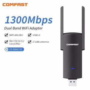 COMFAST USB Wireless Adaptador 1300Mbps 2.4GHz 5GHz WiFi 5 Antenna Dongle RTL8822BU USB3.0 Wi Fi Network Card Receiver for PC