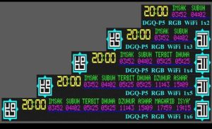 JAM DIGITAL MASJID RUNNING TEXT FULL COLOR