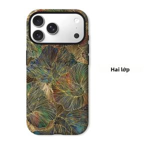 Ốp Điện Thoại iPhone Lá Ginkgo Mạ Vàng Hai Lớp Chống Sốc Chống Xước Chất Liệu PC Mềm + TPU Chống Bụi Chống Trượt