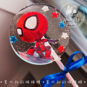 Spiderman Handmade Lollipop Super Large Candy Snack Wave Board Sugar Stick Traditional Chinese Snacks Unpacked Bag from Hangzhou