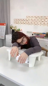 U-shaped Nail Art Hand Pillow PU Leather Detachable Stand Tilt Design Comfortable Nail Art Pad Two Hands Nail Art Tools