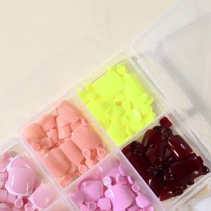 96Pcs/Box French Short Square Press-On Toenails Solid Color Fake  Toe Nails Wearable for Women Summer Full Cover False Toenail *