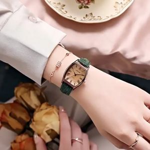 New Barrel-Shaped Ladies Watch Light Luxury High-End Watch Fashionable And Versatile Accessories Jam Tangan手表