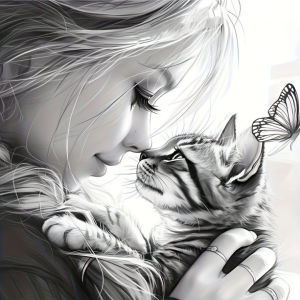 Huacan 5D DIY Diamond Painting Lady Cat Animal Cat Diamond Embroidery Animal Portrait Art Decoration Gift