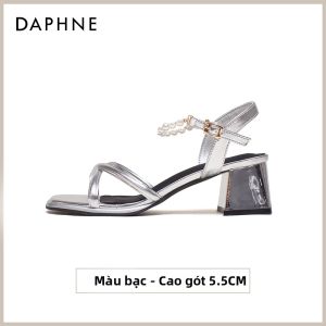Daphne | Dép Nơ Bạc Có Gót Cao Pháp