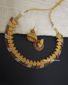 Haseenas Ruby Gold Premium Choker Set