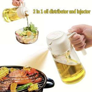 470ml Oil Spray Pot High Pressure Leak Proof Oil Dispenser Automatic Flip Spray Pouring Food Grade Premium Household Kitchenware Oil Bottle