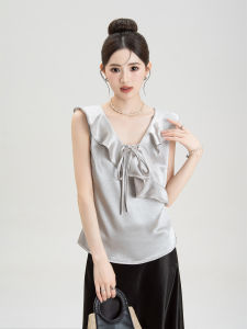 Nurture One | Áo CROP TOP VẢI LỤA ỐNG DÁI MÀU XÁM