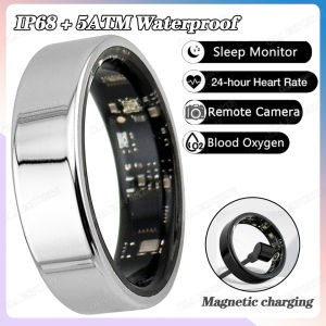 Smart Ring Bluetooth Health Monitoring Blood Oxygen Sleep Heart Rate Multi-sport Modes IP68 5ATM Waterproof Ring For Android IOS