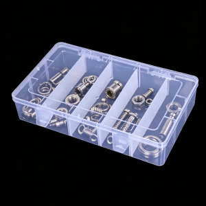 Hardware Tool Storage Box Five Grid Transparent Tool Sorting Box Screw and Accessory Classification Box Headwear Box