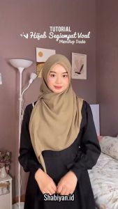 SHABIYAN Kerudung Voal Panjang Lengan Atas Wol 140x140 Warna Solid - Hijab Segi Empat Modern
