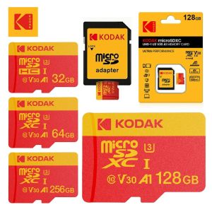 Kodak Mircosd Card with Adapter U3 V30 Class 10 Micro sd Card Memory Card TF Card 128GB/256GB Supports 4K & Full HD