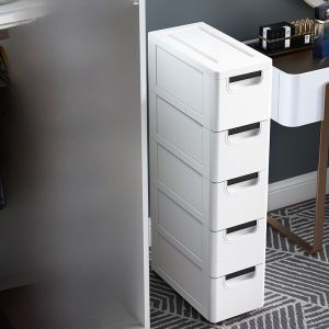 ตู้เก็บของแบบติดผนังขนาดเล็ก 5 ชั้น สำหรับห้องน้ำ ครัว ของเล่น ชั้นวางของแบบญี่ปุ่น สีแมกกะโรนี พลาสติก