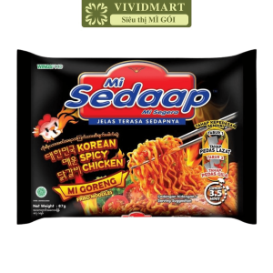 [GÓI LẺ] - SEDAAP - Mì Sedaap 9 vị: gà cay Hàn Quốc gà không cay vị mì xào sa tế tôm cay vị gà rán không cay cay ớt xanh gà cay phô mai Hàn Quốc vị gà nướng chanh sốt cay Laksa Singapore gà cốt chanh Soto (75-90g/gói)