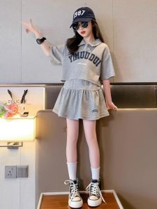 Bộ Đồ Thể Thao Mùa Hè Cho Bé Gái Áo Thun Tay Ngắn Bộ Đồ Hai Mảnh Thời Trang Trẻ Em Bộ Đồ Polo Thời Trang Cho Bé Gái