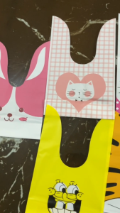 10PCS Bunny Ear Cookie Candy Loot Bag Giveaway Plastic bags souvenir gift bags