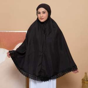 Bergo umroh haji jumbo bersaku katun premium renda mewah