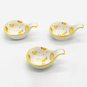 Dĩa Đựng Gia Vị Bằng Gốm Có Tay Cầm Ngắn Dĩa Đựng Dầu Muối Mắm Tôm Dĩa Đựng Nước Sốt Ăn Kèm Bánh Bao Dĩa Đựng Salad Mát-xá Nhỏ Dĩa Đựng Mắm Tôm Nhỏ