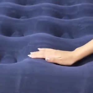 New Portable Double-Size Camping Air Mattress with Comfort Flocking Inflatable Single Person Air Bed